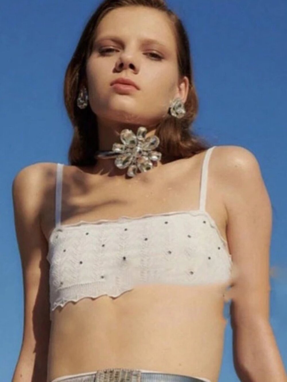 Celeste Crystal Petal Choker • Couture Floral Collar